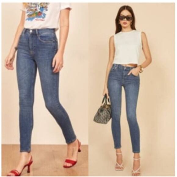 Reformation Harper Skinny Jeans in Destin Wash 26 - Picture 1 of 7